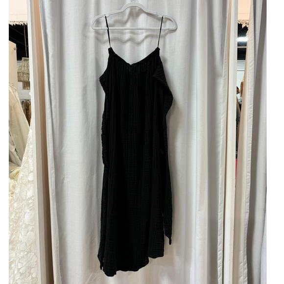 NWT Elan Gauze Sleeveless Halter Neck Midi Dress Charcoal Black Women's Size M - Picture 9 of 11